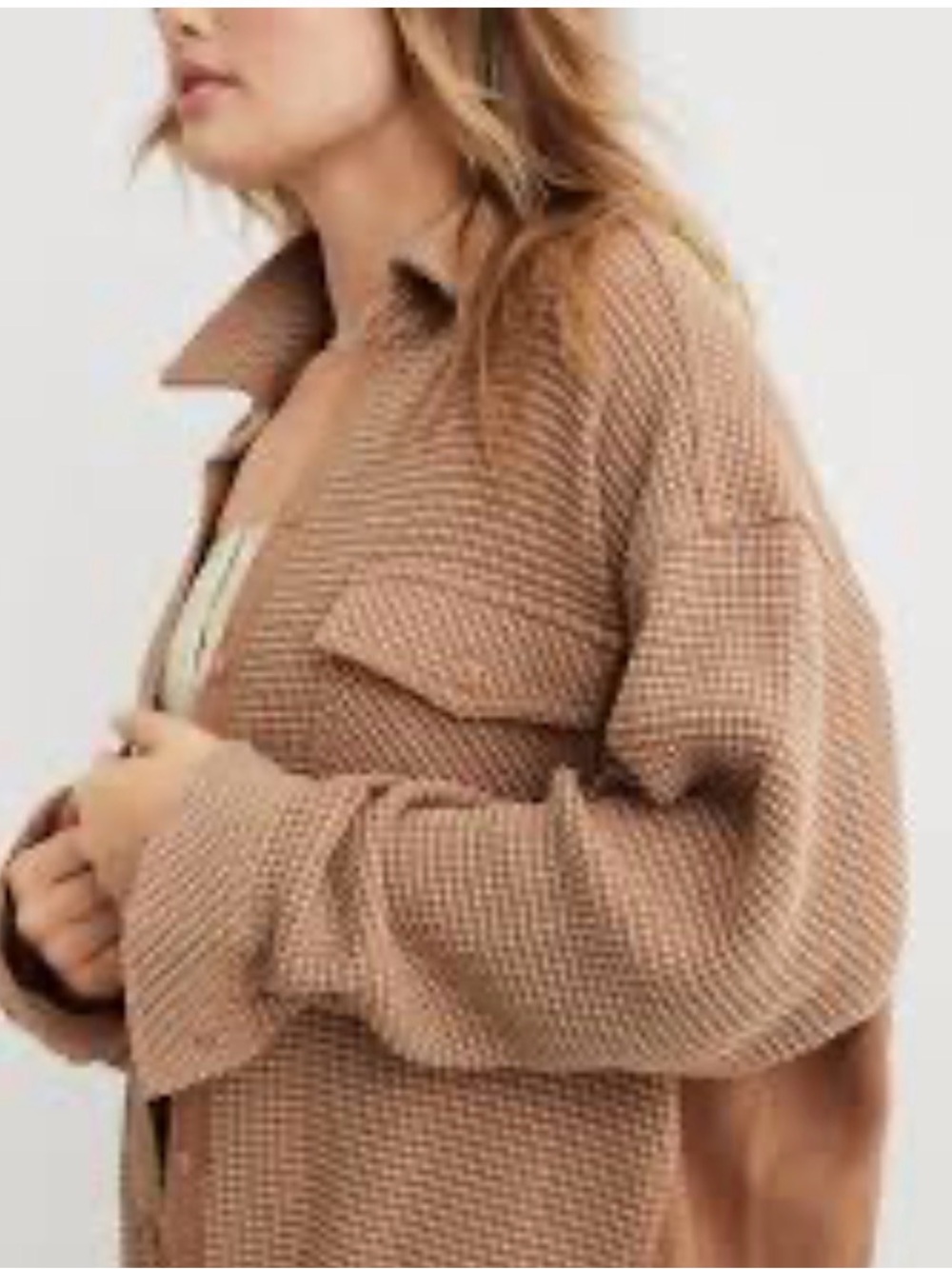 aerie Lumber Jane waffle shacket shirt size XS